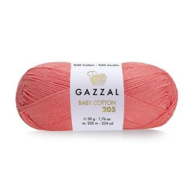 Пряжа Gazzal Baby Cotton 205 (506); Состав: 50% Хлопок, 50% Акрил; 50 гр/205 м